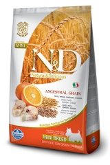 N&D Low Grain Ancestral Dog Codfish & Orange Adult  Mini 2,5 Кг Низкозерновой Для Взрослых Собак Мелких Пород Треска С Апельсином Farmina