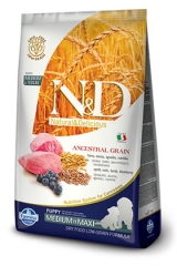 N&D Low Grain Ancestral Dog Lamb & Blueberry Puppy Medium & Maxi 12 Кг Низкозерновой Для Щенков Средних и Крупных Пород Ягненок с Черникой Farmina