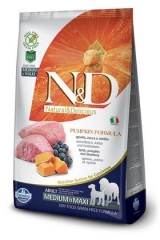 N&D Grain Free Dog Pumpkin Lamb & Blueberry Medium & Maxi Adult 12 Кг Беззерновой Ягненок с Черникой и Тыквой Для Взрослых Собак Средних и Крупных Пород 12 Кг Farmina