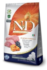 N&D Grain Free  Dog Pumpkin Lamb & Blueberry Puppy Medium & Maxi 12 кг Беззерновой Ягненок с Черникой и Тыквой Для Щенков Средних и Крупных пород  Farmina